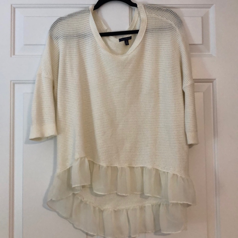 American Eagle ruffle hem sweater